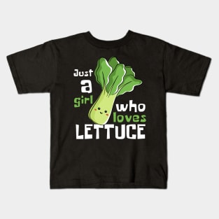 Lettuce Love: Just a Girl with a Leafy Heart Kids T-Shirt